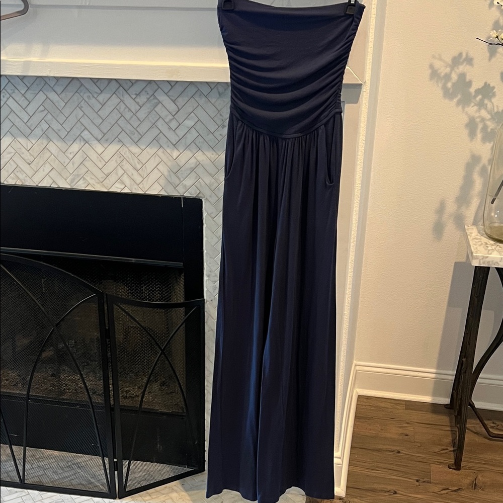 Elegant Navy Strapless Romper